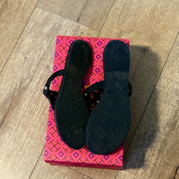 Tory Burch Miller Sandal Perfect Black Vegan Leather Size 9 - Picture 3 of 7